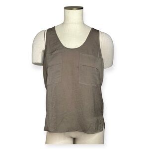BROCHU WALKER Brown Sleeveless Cargo Front Pocket Top Blouse Size S